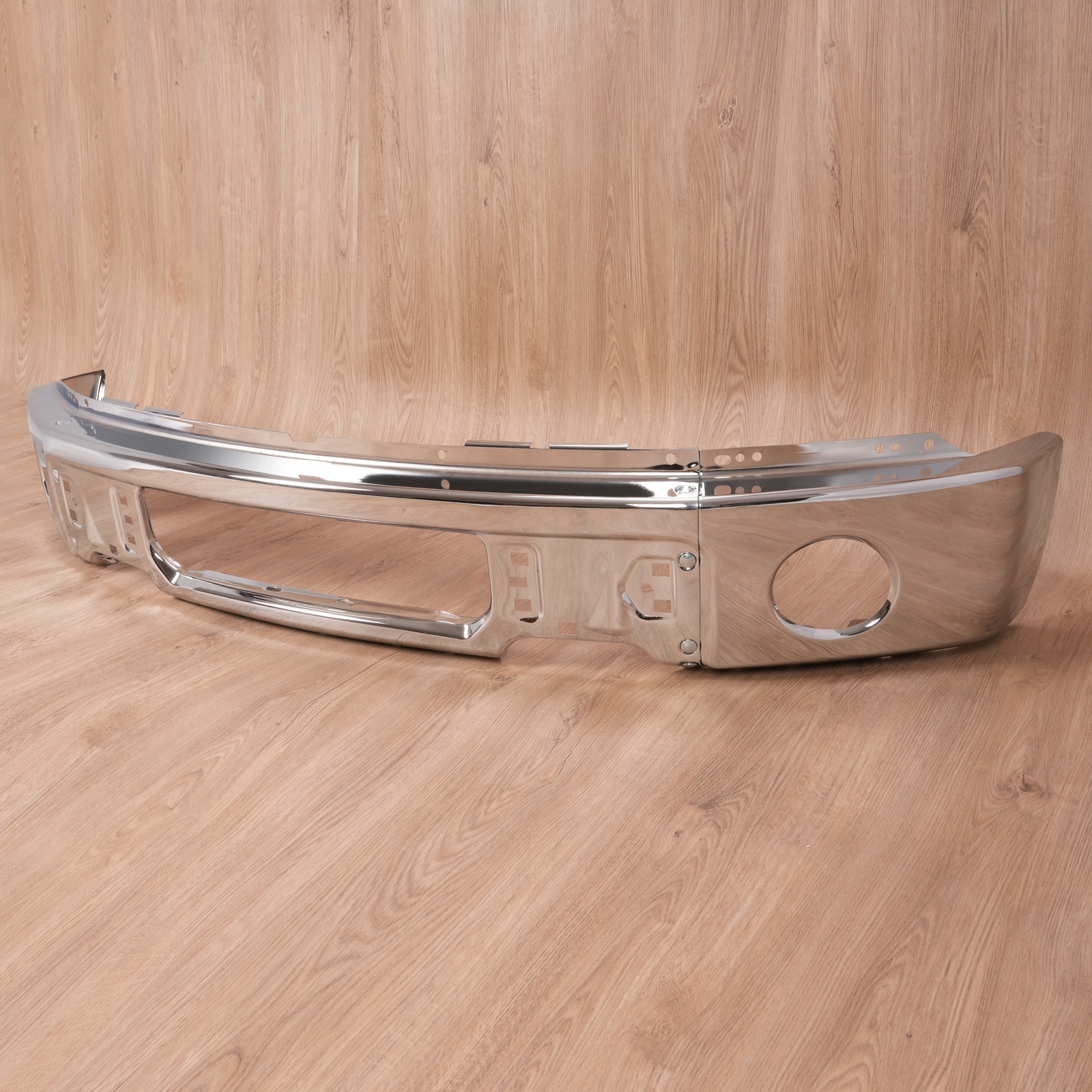 Fit For 2009-2014 Ford F150 NEW Chrome Steel Front Bumper Face Bar w/Fog Hole