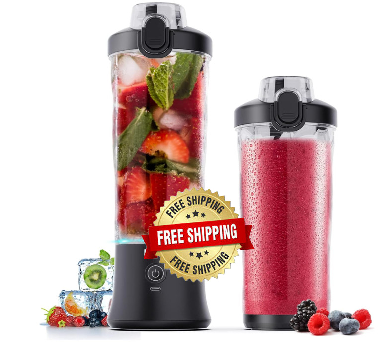 Licuadora Portátil 270W Recargable USB, Vasos 20 oz BPA Free, Impermeable
