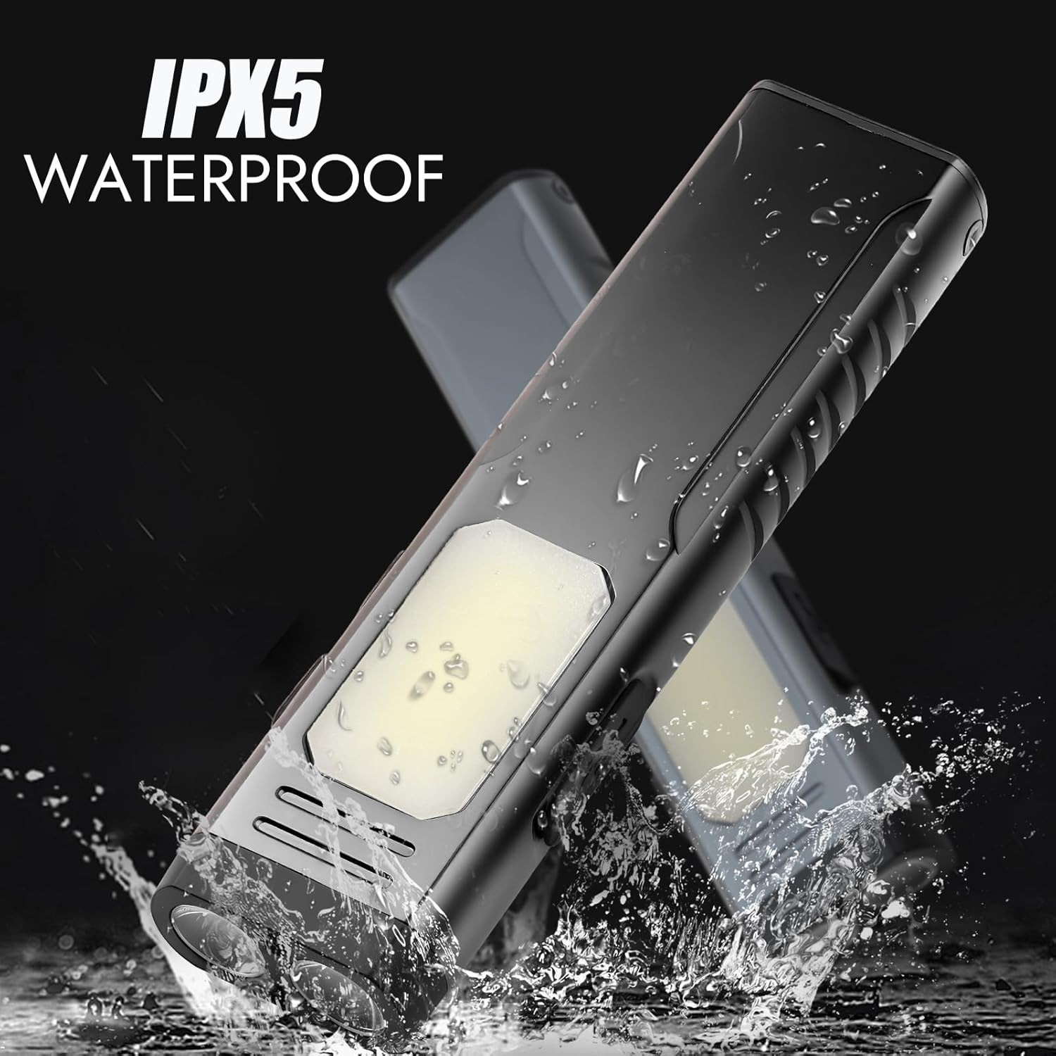 Rechargeable EDC Flashlight with Sound Beeper, Portable Flat Pocket Flashlights,