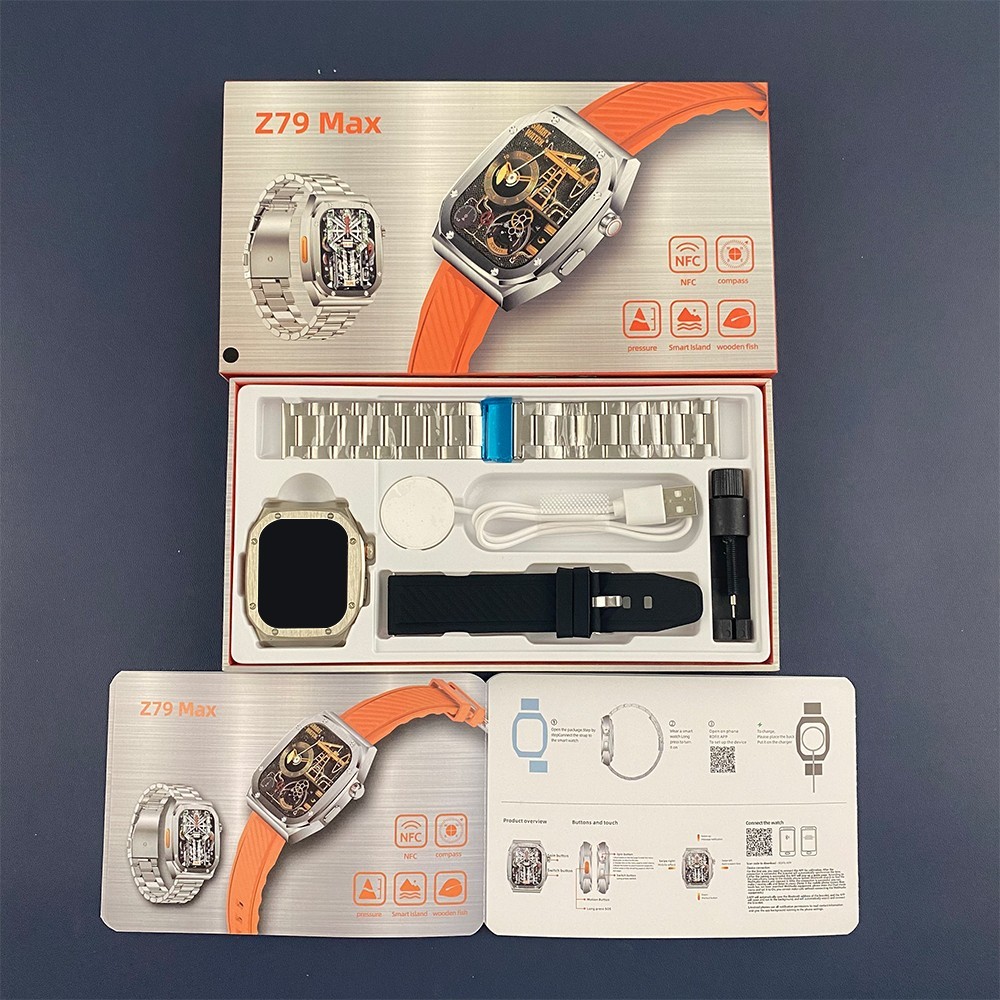 Smart Watch Waterproof Bluetooth Call Fitness Tracker Compass With 2 Straps