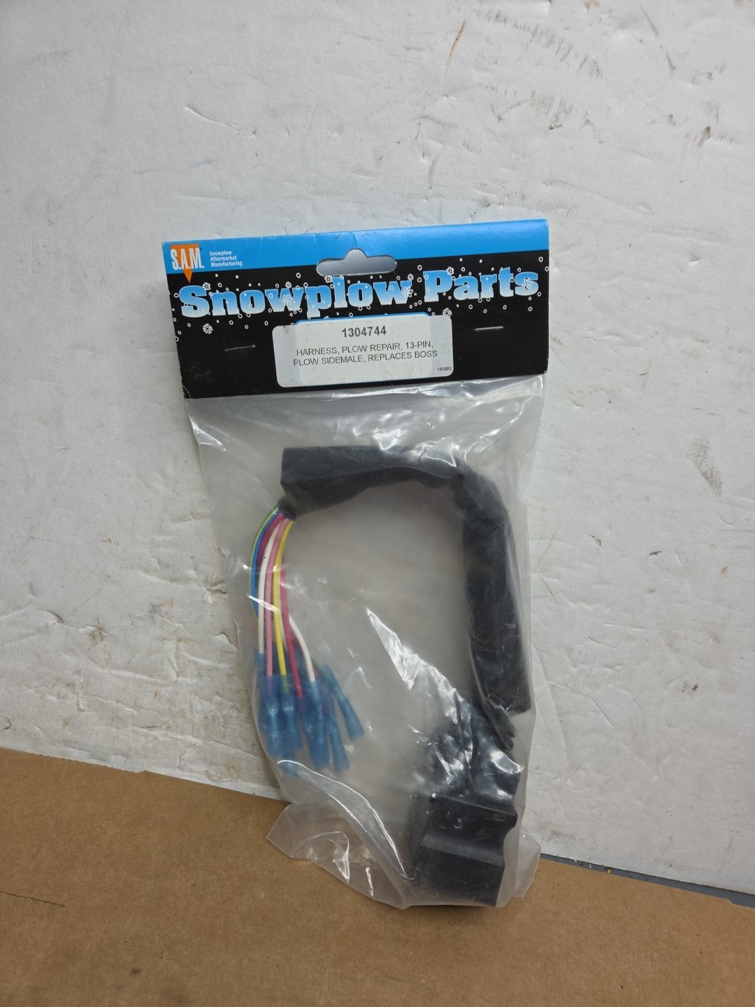 SAM 1304744 13-Pin Male Plow Side Harness Repair Pigtail Replaces BOSS MSC04754