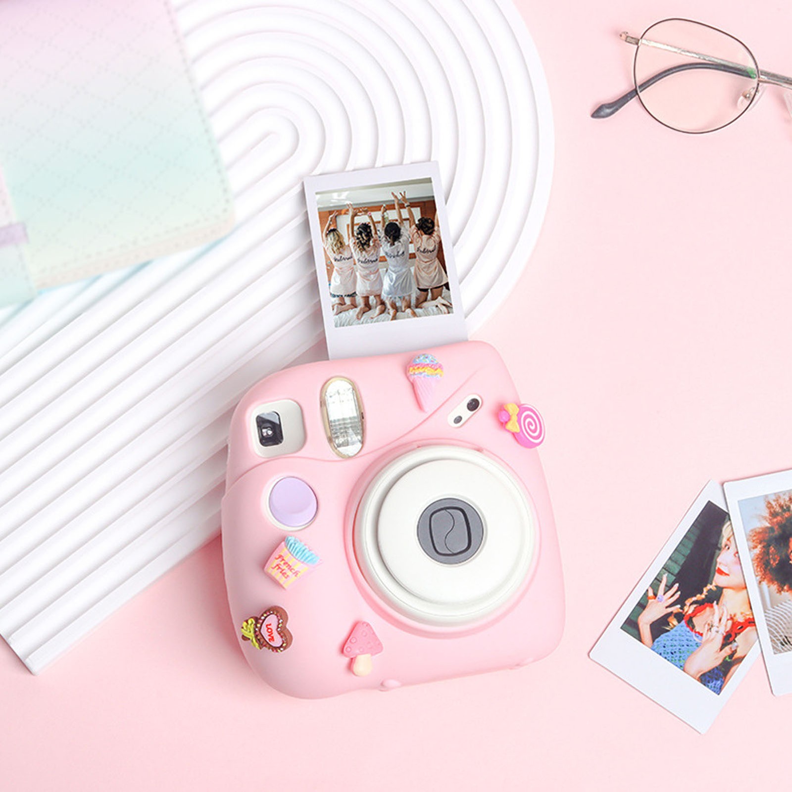 Instant Camera Cover With Shoulder Strap Soft Silicone Protective Case For