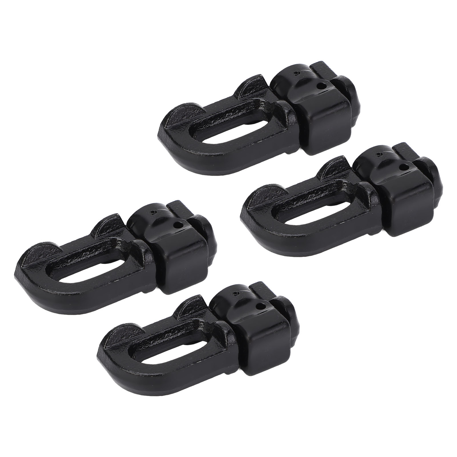 Black 4Pcs L Track Double Stud Tie Down Fitting Carbon Steel L Track Rail Double