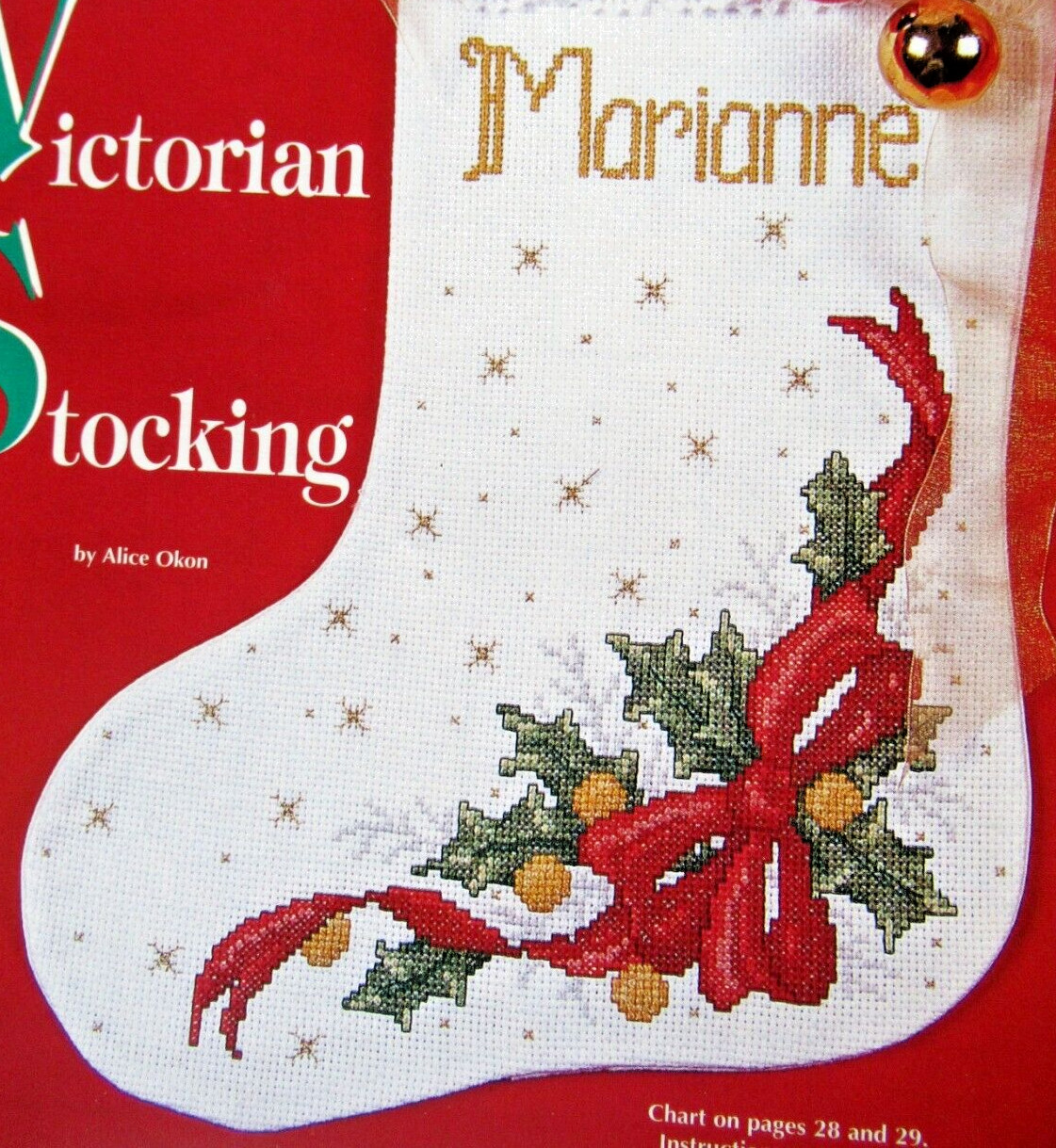 Victorian Stocking Design Happy Hanukkah CROSS STITCH PATTERNS