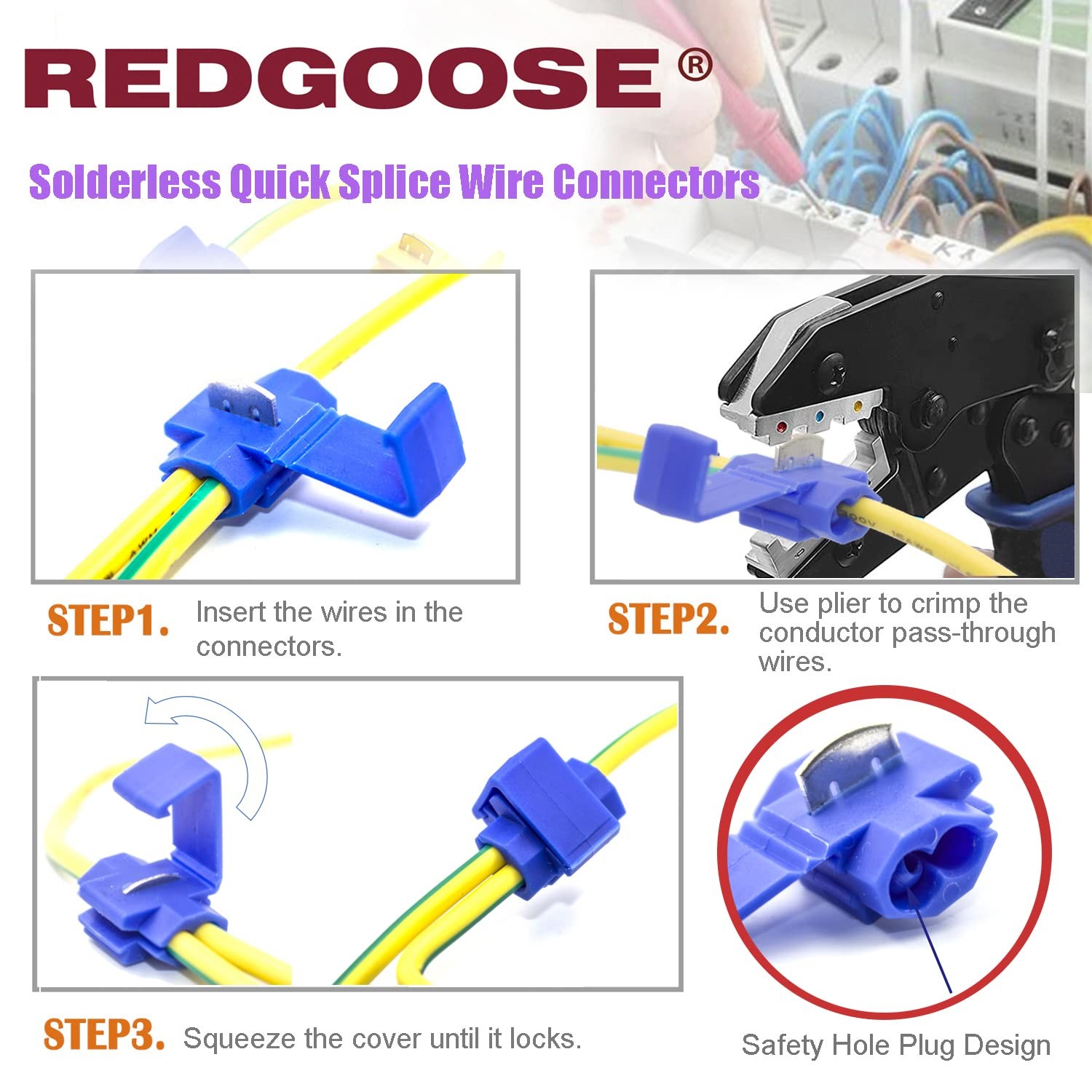 Solderless Wire Connectors 175PCS Quick Splice 2210 AWG Lock Snap Electrical Te