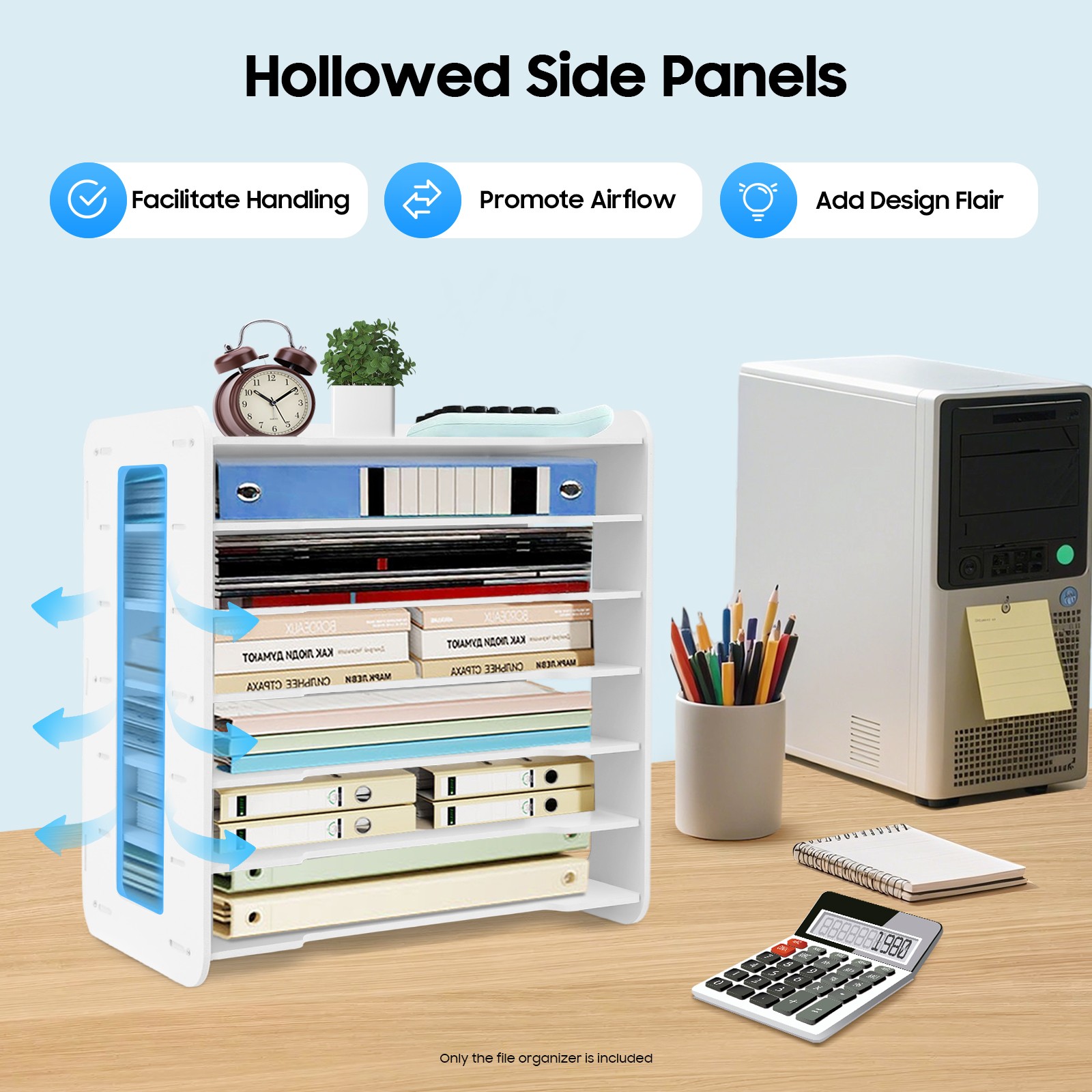 7 Tier Paper File Holder Document Storage Rack Desktop Organizer Office Home