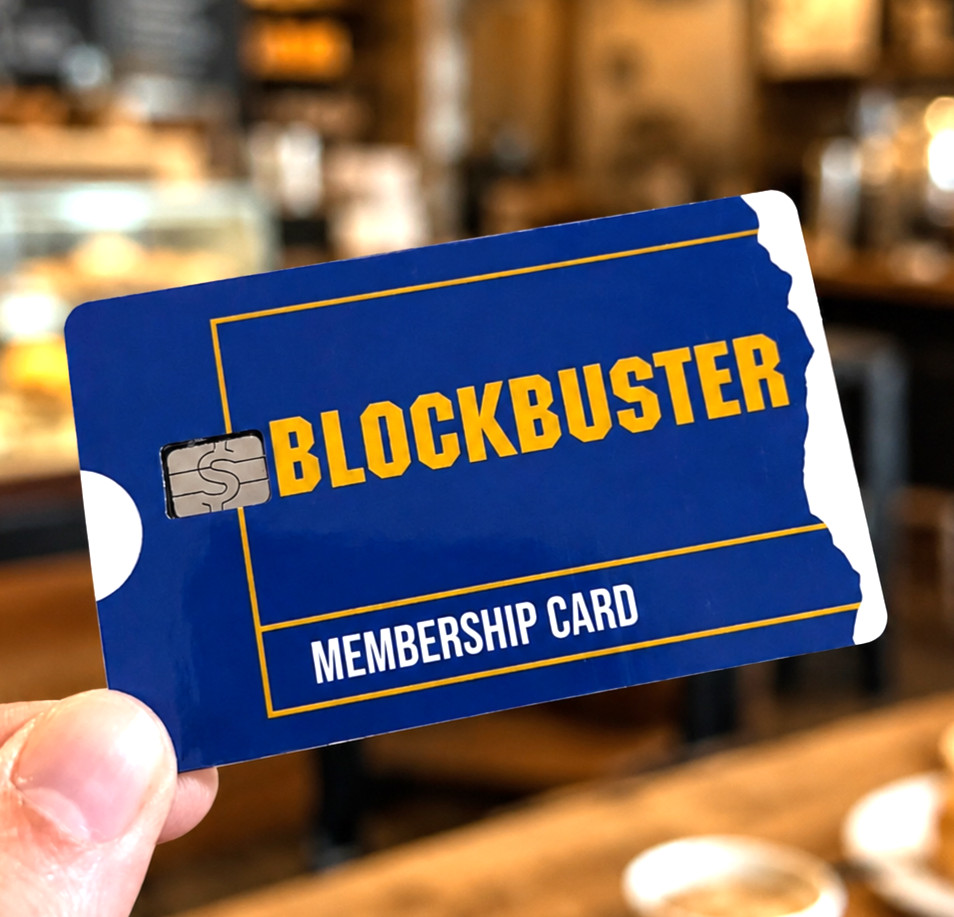 Blockbuster Credit Debit Card Skin Cover Sticker Chip Funny Decal - 2 Pack