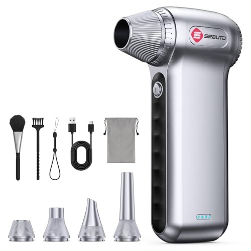 Electric Air Duster 180000RPM, Powerful Cordless Compressed Air Light Grey