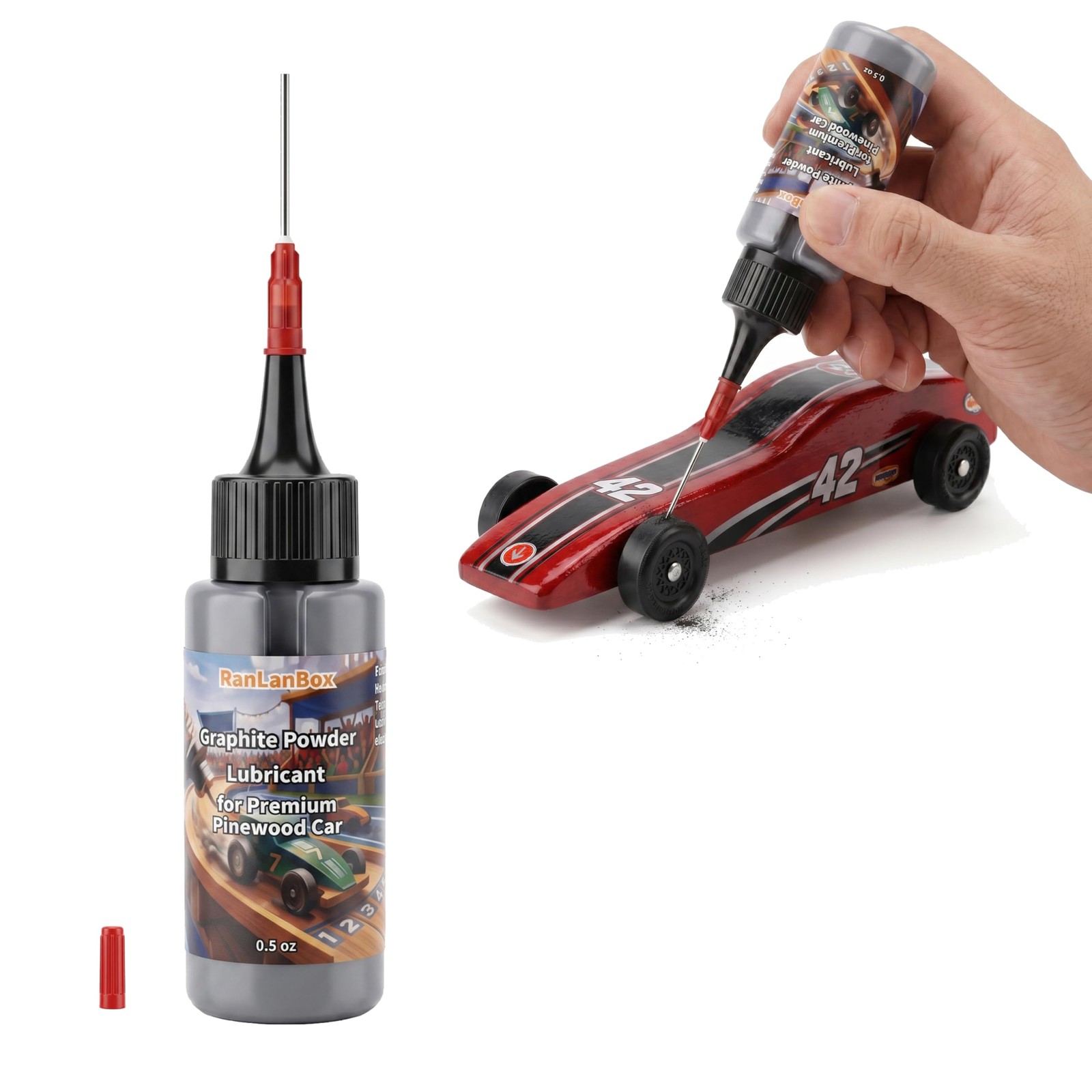 Graphite Powder Lubricant 0.5 oz Dry Lube for Pinewood Cars, Locks