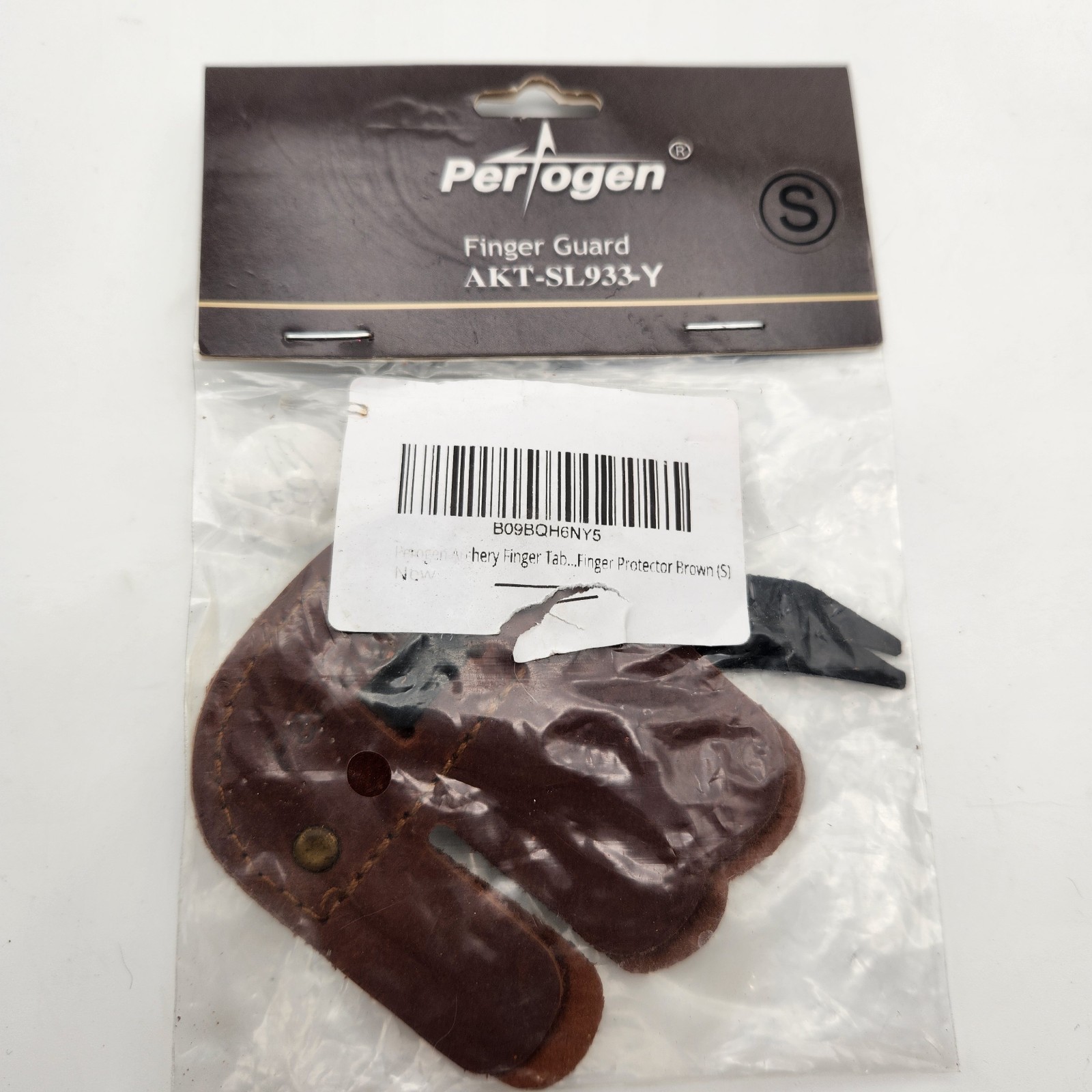 Archery Finger Tabs Leather Guard Protective Gear Brown Pertogen Small