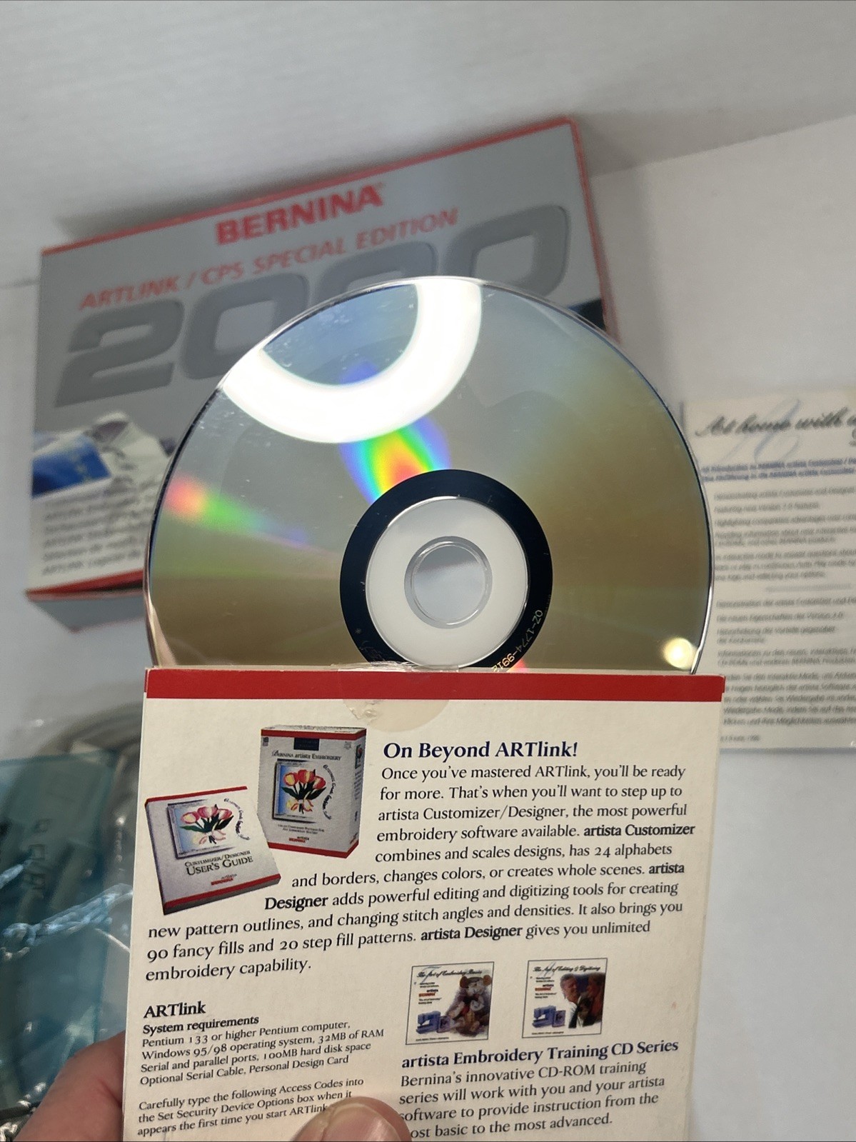 BERNINA ARTLINK /CPS SPECIAL EDITION 2000 Artista Read Windows 95/98
