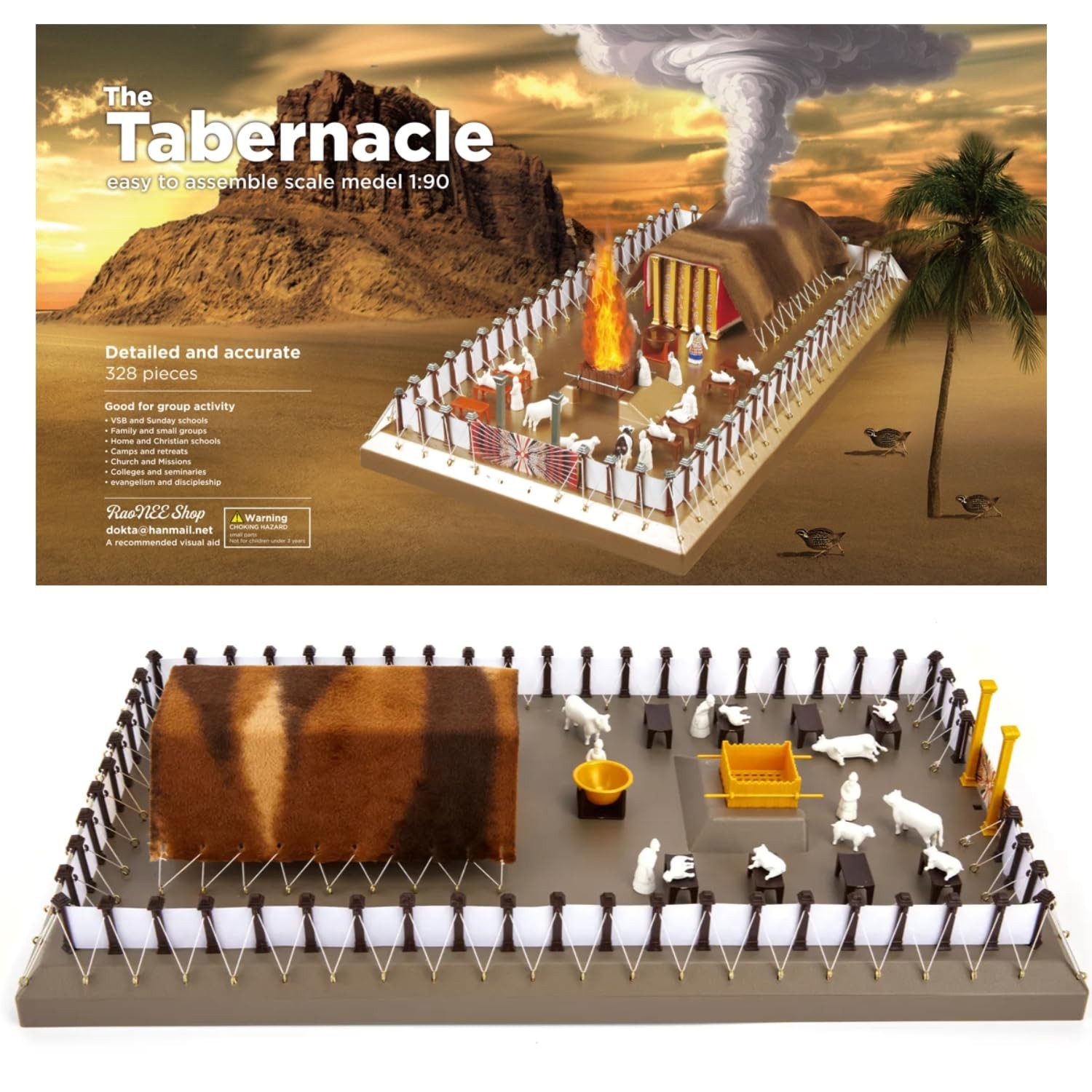 RaoNEE The Tabernacle Model Kit - Teaching and Learning Resource Large, brown