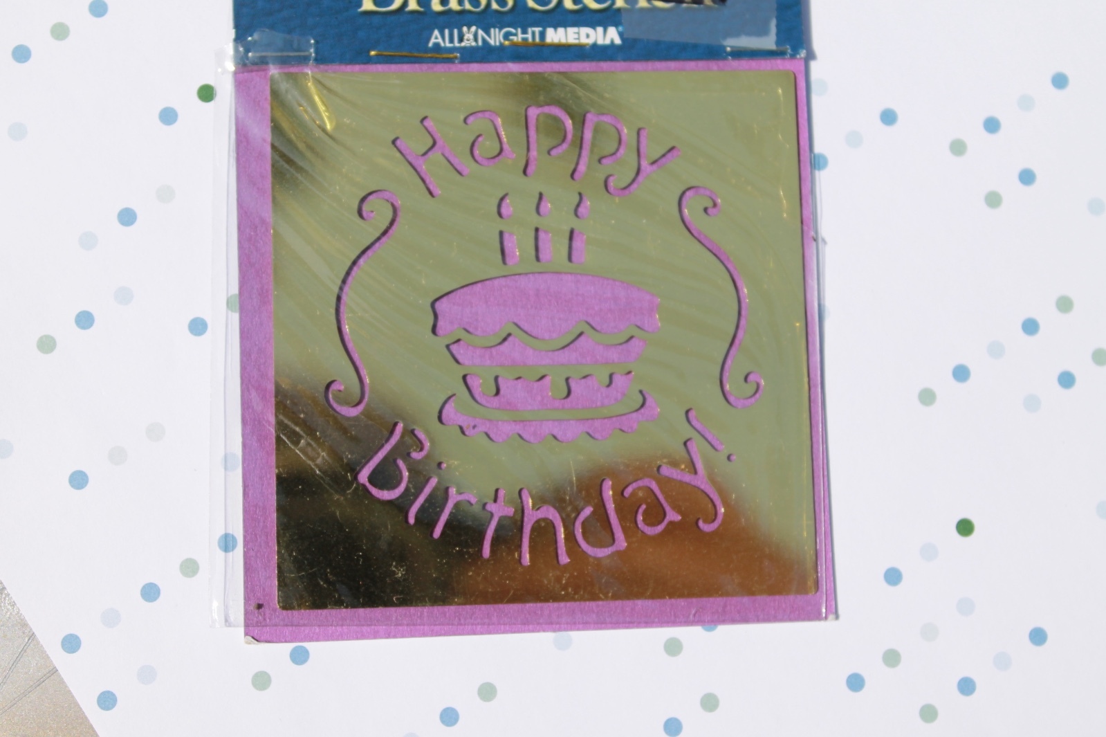 All Night Media Brass Embossing Stencil, #5721S, BIRTHDAY CAKE