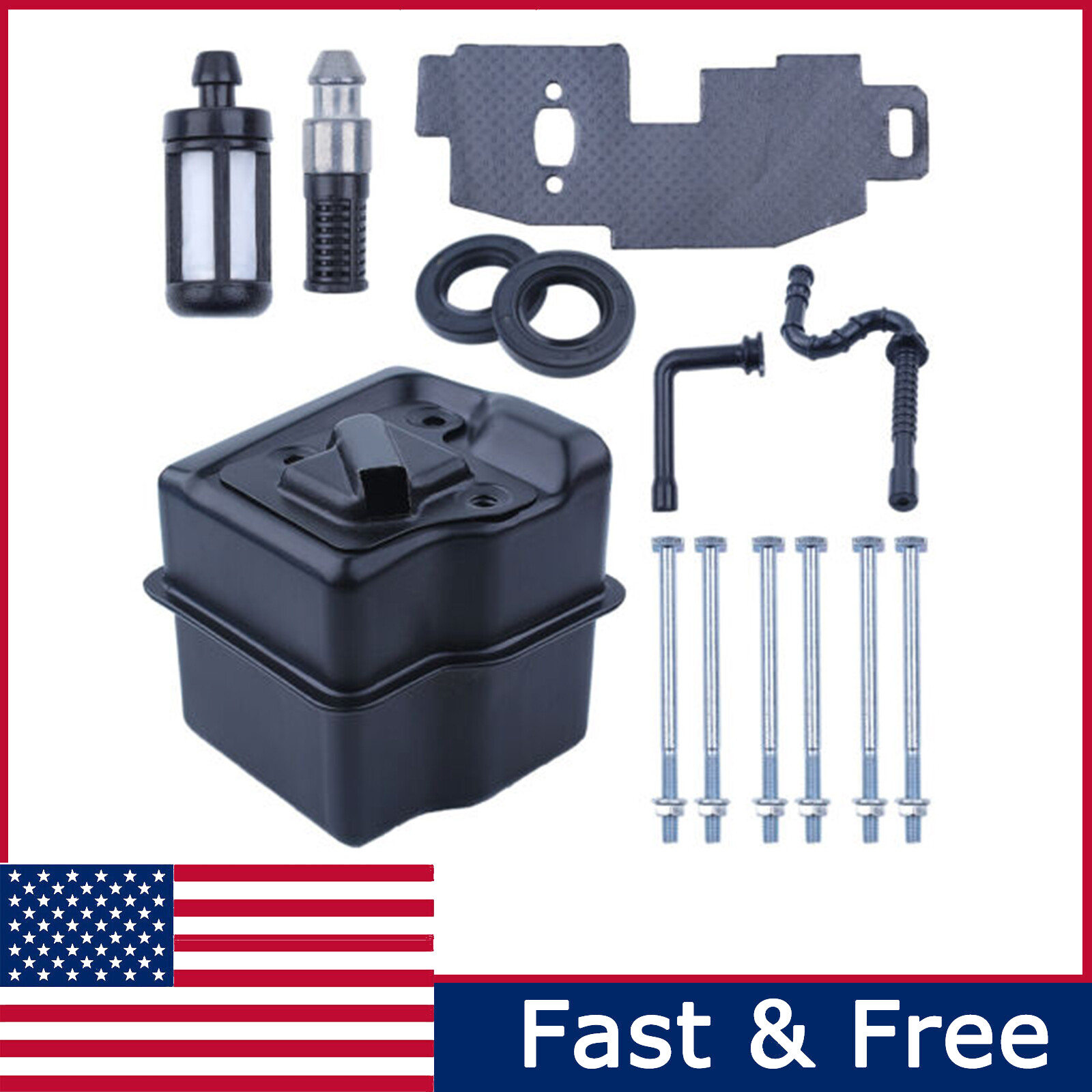 For Stihl MS390 MS310 MS290 039 029 Exhaust Muffler w Fuel Oil Filter Line Seal