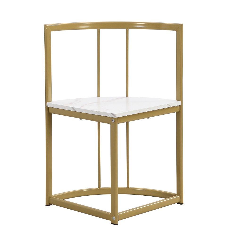 Modern 7-Piece Dining Table Set with Faux Marble Compact 55Inch Kitchen