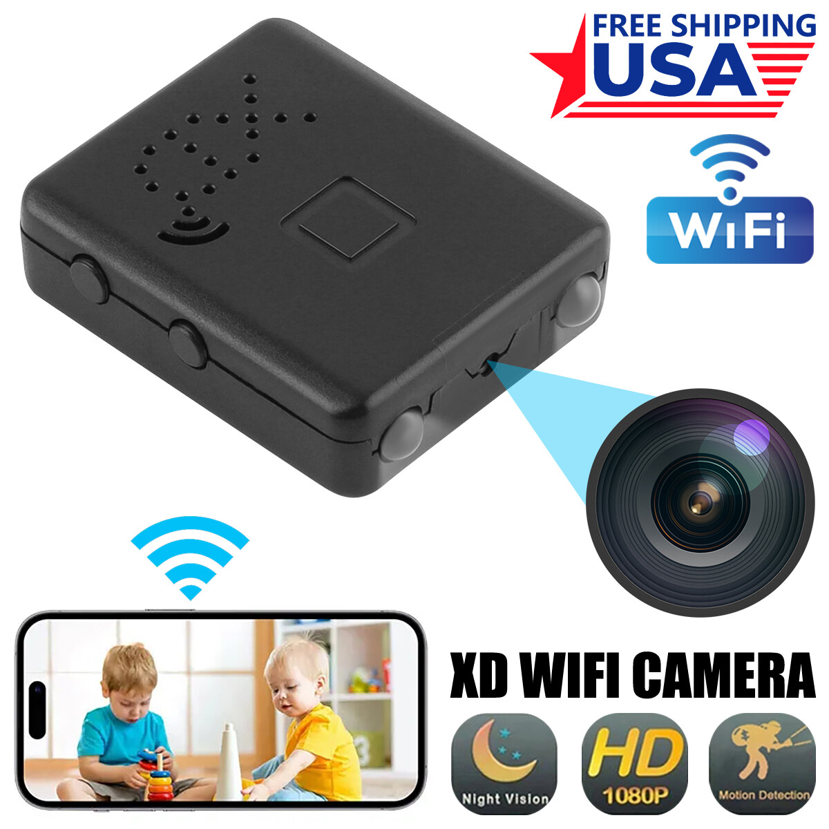 Mini WiFi Camera 1080P HD Recorder Motion Night Vision Home Security Camcorder