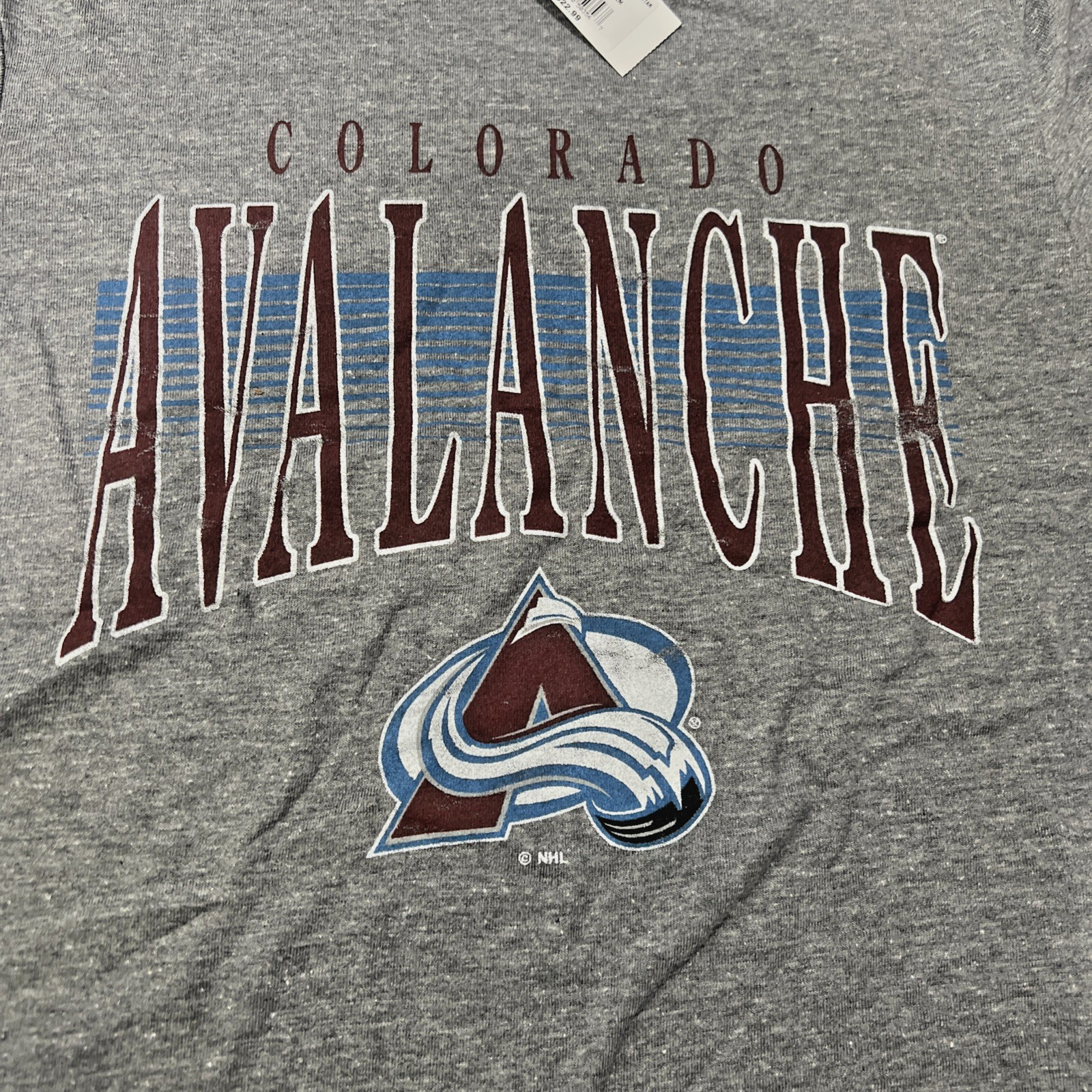 Colorado Avalanche Gray Tee Shirt Officially Licensed