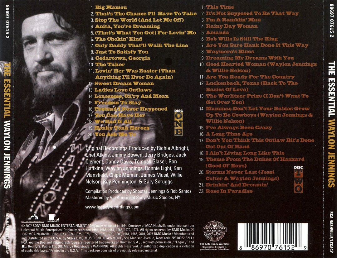 WAYLON JENNINGS - THE ESSENTIAL NEW CD
