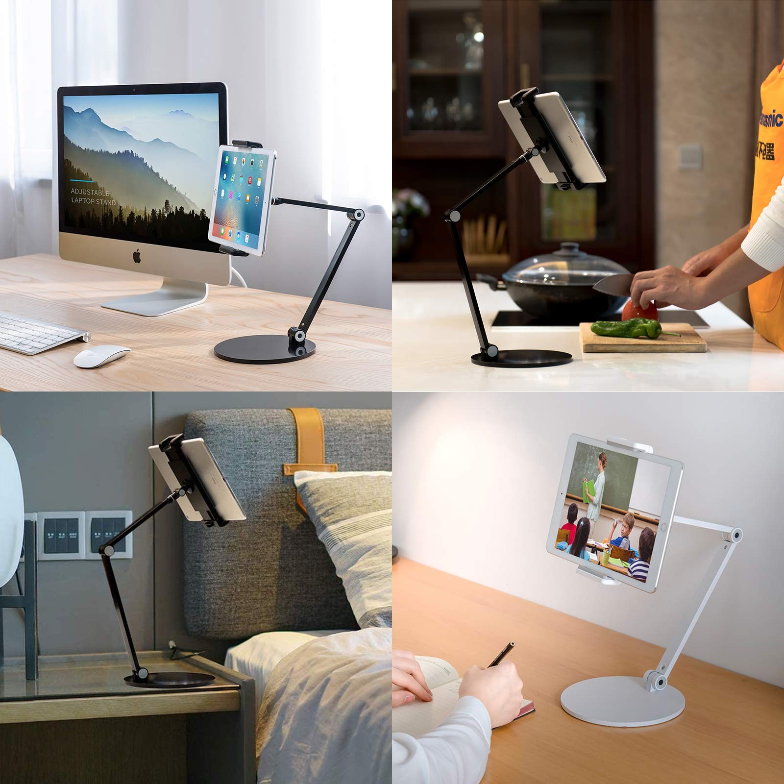 iPad Stand for Desk, Surface Pro Holder, Multi-Angle Adjustable Tablet Stand ...