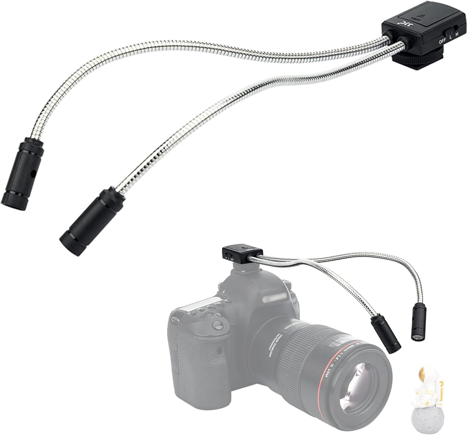 10 Inch Long Portable Shoe-Mount LED Macro Arm Light, CRI 95+ 5600K, 5 Level Adj