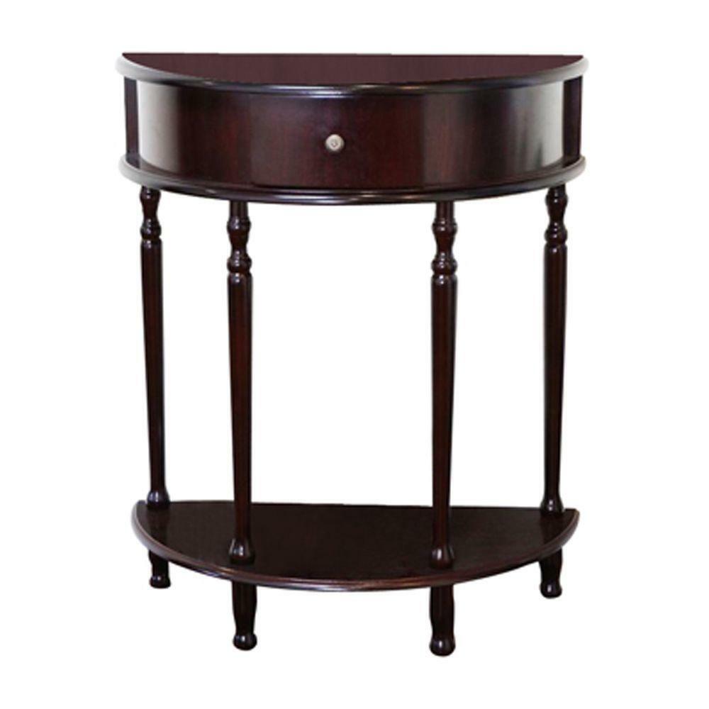 end table cherry storage living room half round tables moon drawer shelf design