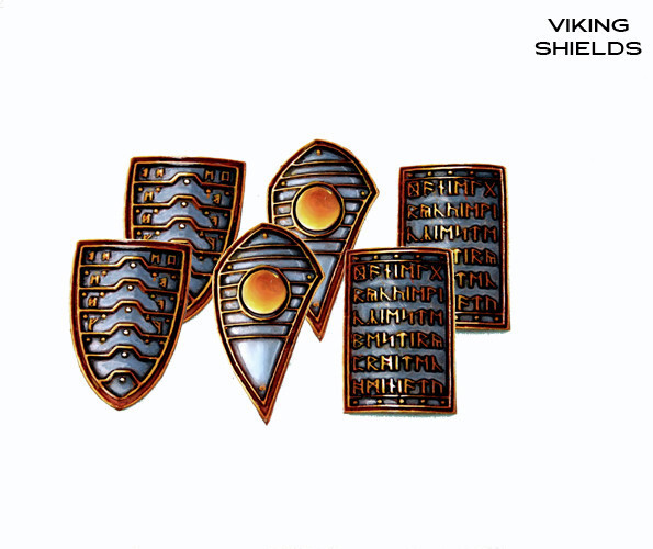 HiTech Miniature accessories: Large VIKING SHIELDS (6)