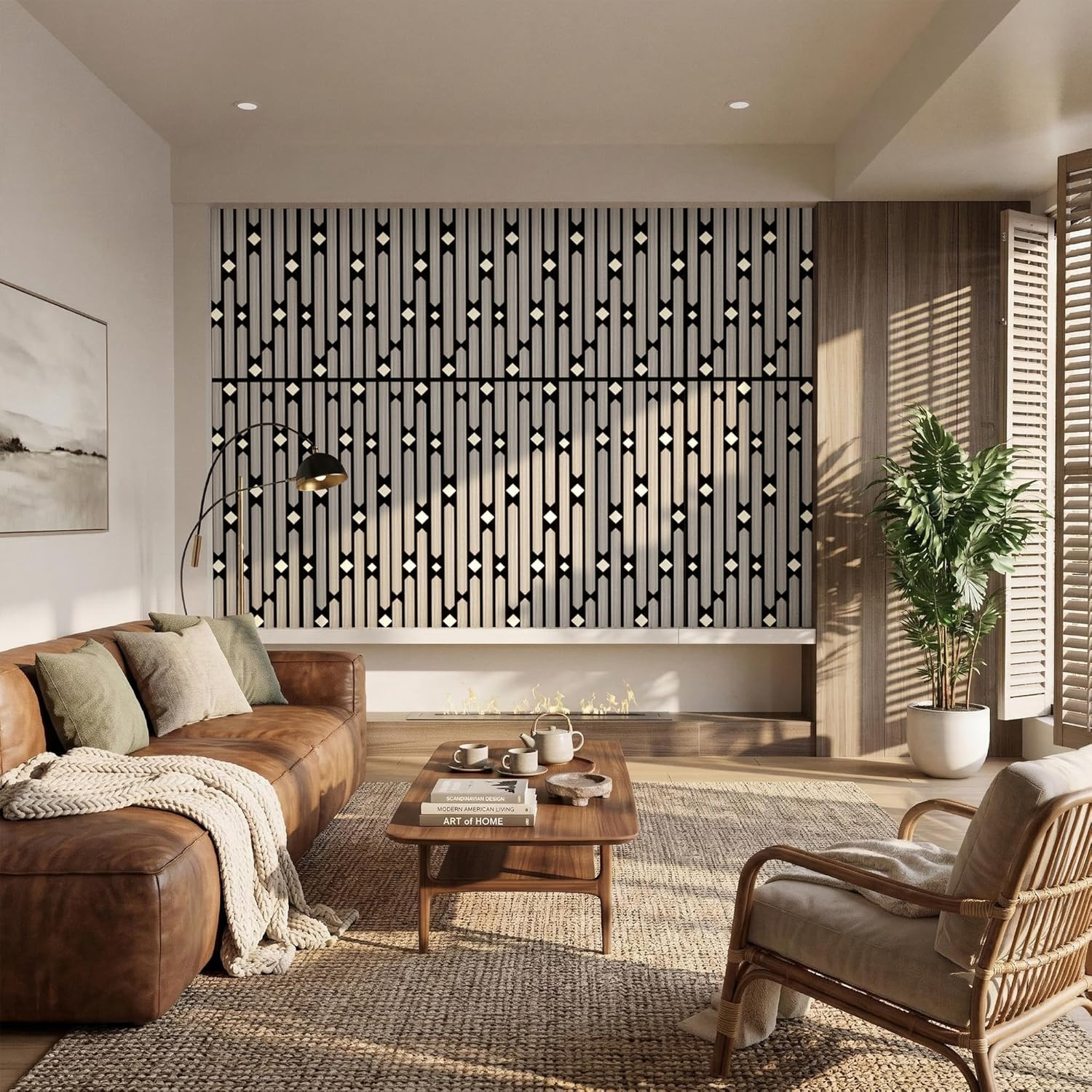 Geometric PVC Acoustic Wall Panels - Sound-Reducing, Modern Grey Design, 4 Pack