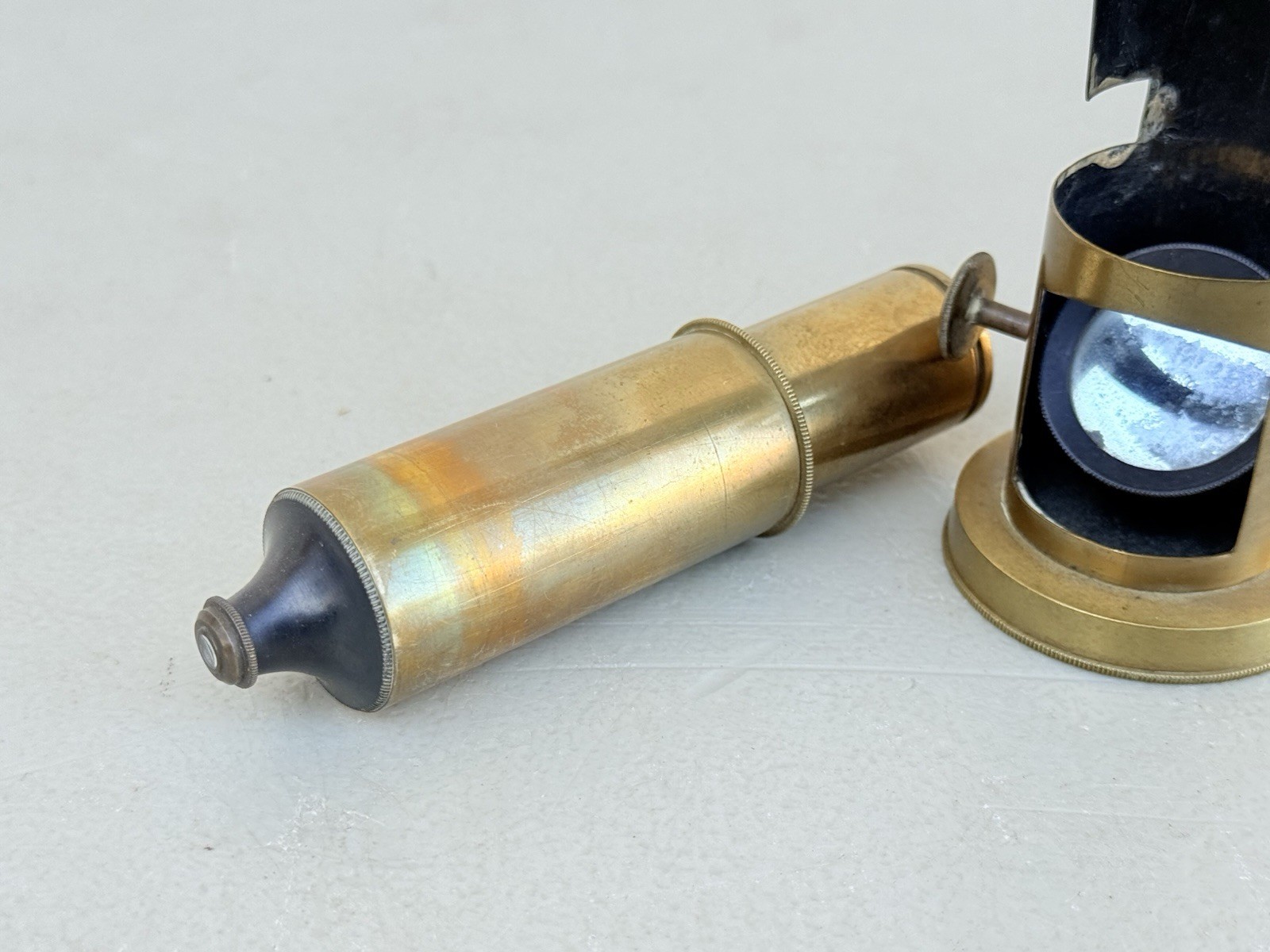 Antique Brass Field Microscope Portable small vintage