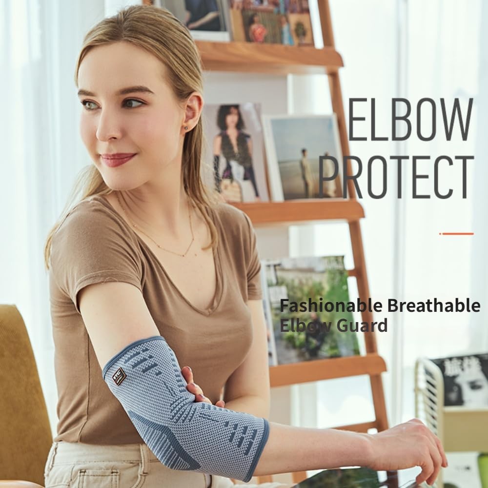 1Pc Elbow Support Cover - Elbow Compression Sleeves for Pain Relief - Arm Sup...