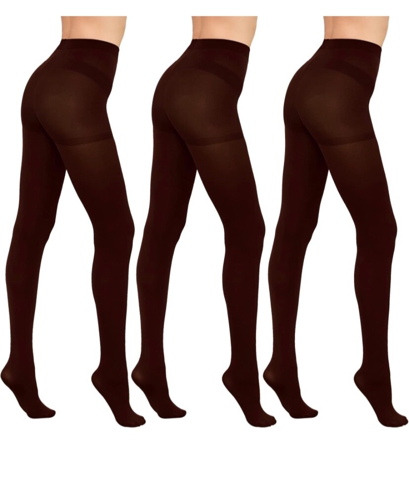 WAJIAFAR 3 Pairs Semi Opaque 40D Tights Control Top Microfiber  L UK12/14