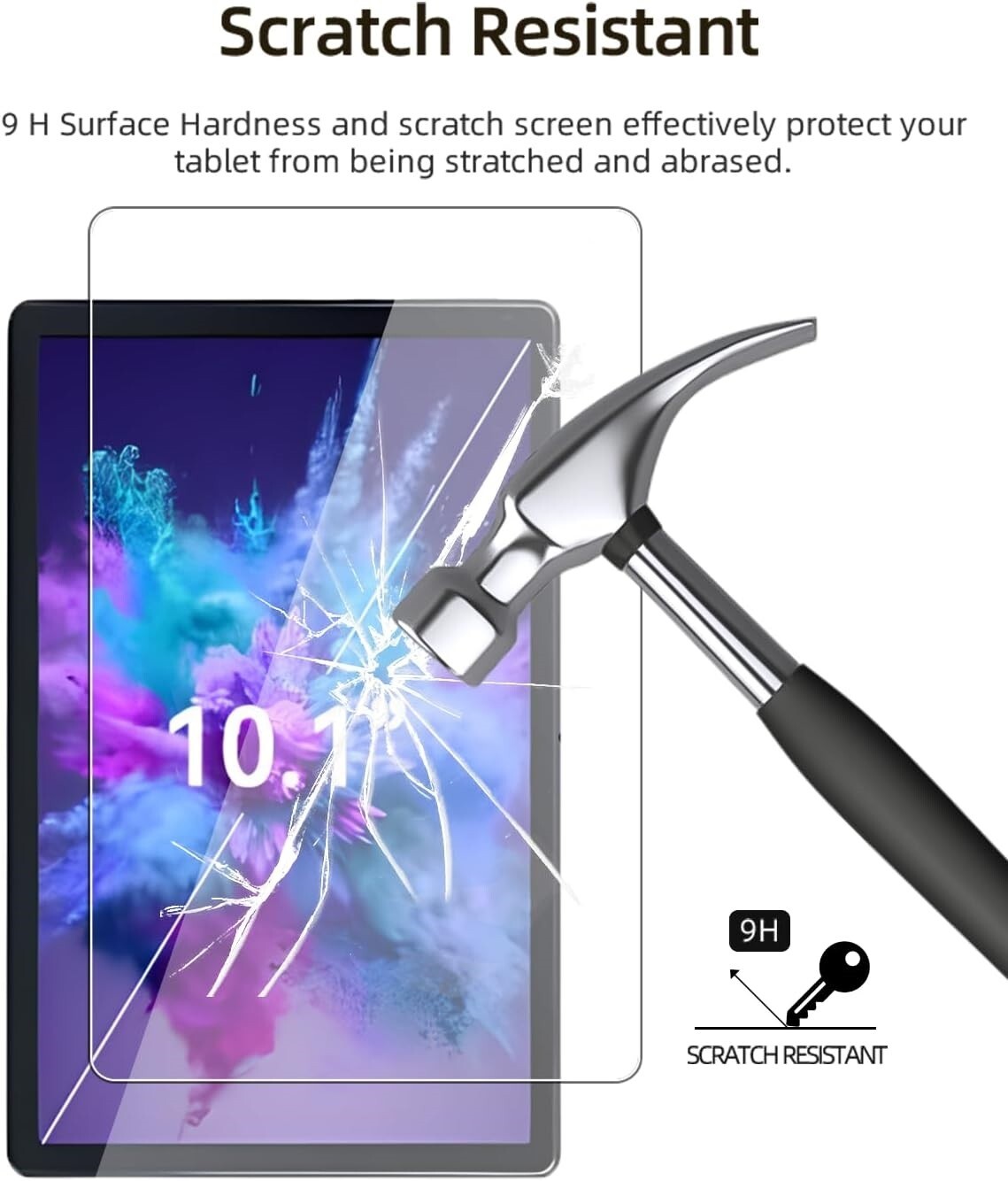 2 PACK Glass Screen Protector for C107 / OC101 / D10A / EP103A 10.1 inch Tablet