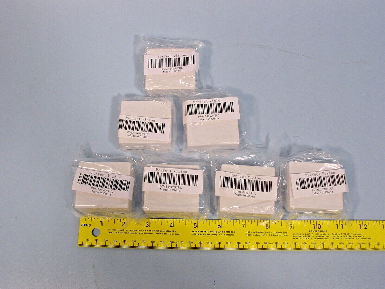 Perfect Vision PVMSJ4WHTUL RJ11 Phone Jacks for Attachment to Baseboard - Qty 7