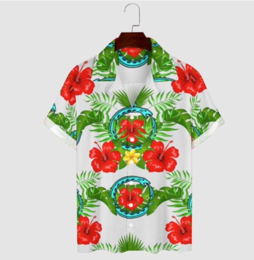 NEW Devoted Brahs Hawaiian Paintball Button Up Shirt - (sz Large)