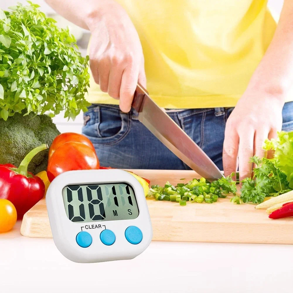 Large LCD Digital Kitchen Timer Magnetic Loud Alarm Countdown Count Up Clock