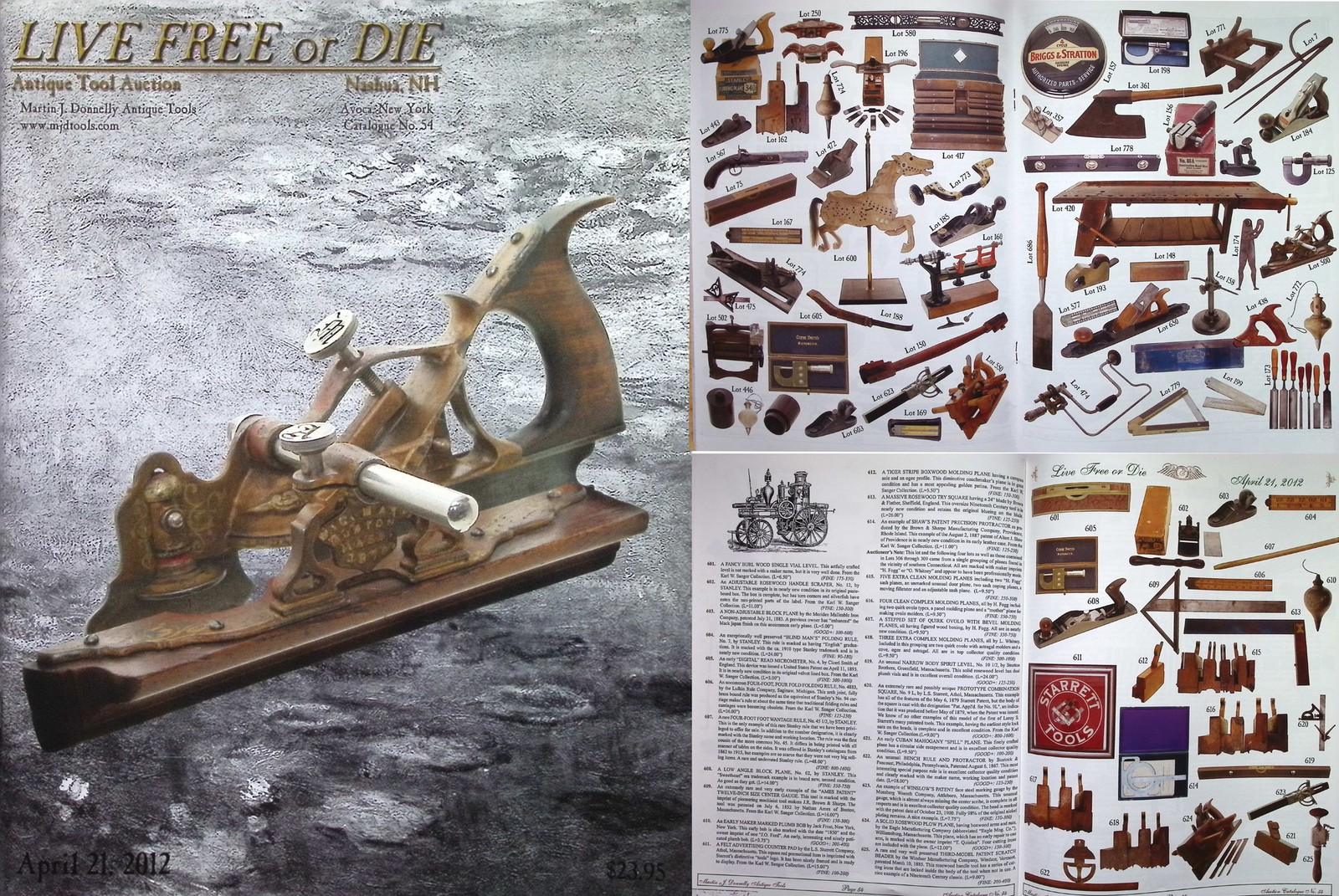 Full Color April, 2012 (SC12) Antique Tool Auction Catalog & Prices Realized