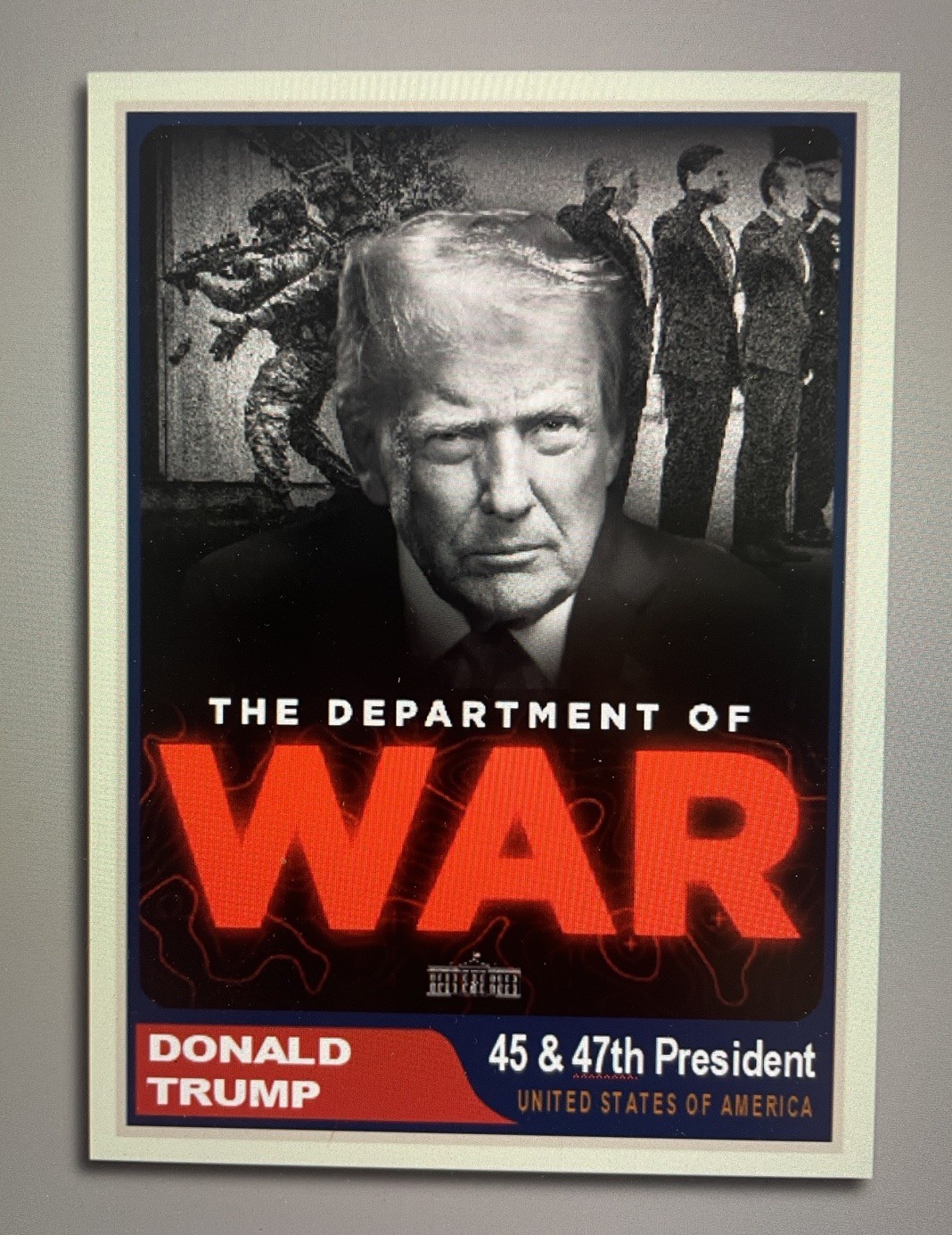 Donald Trump 2024 “47“ Custom ACEO Card Department Of War