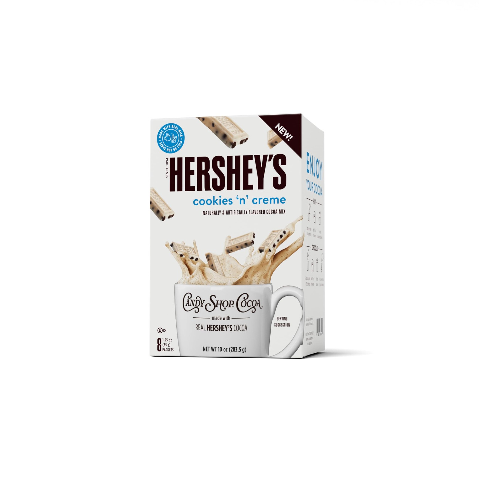 Cocoa HERSHEY'S COOKIES 'N' CREME Cocoa Mix Hot Chocolate Make Hot or Iced Co...
