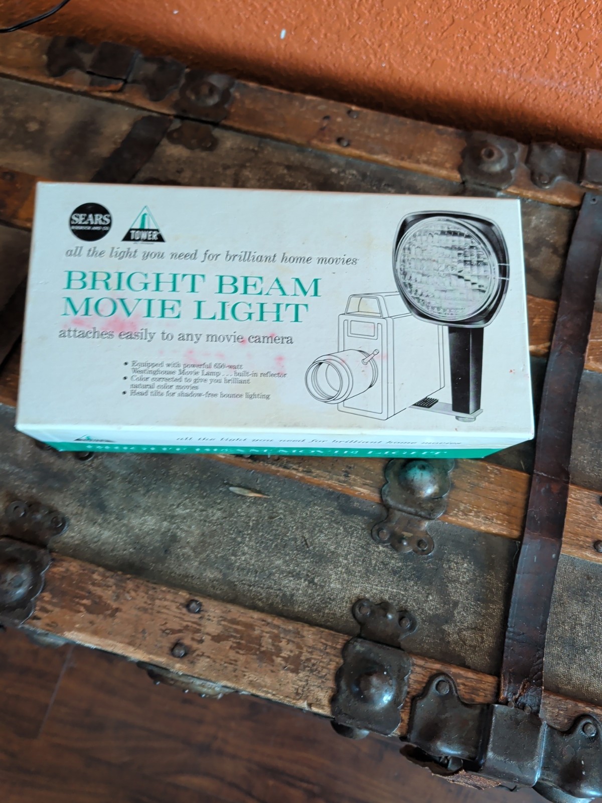 Vintage Sears Bright Beam Movie Light Made In USA 650 Watt Tested Works!