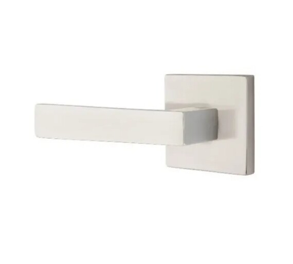 Signature Hardware Square Straight Lever Style Satin Nickel Finish