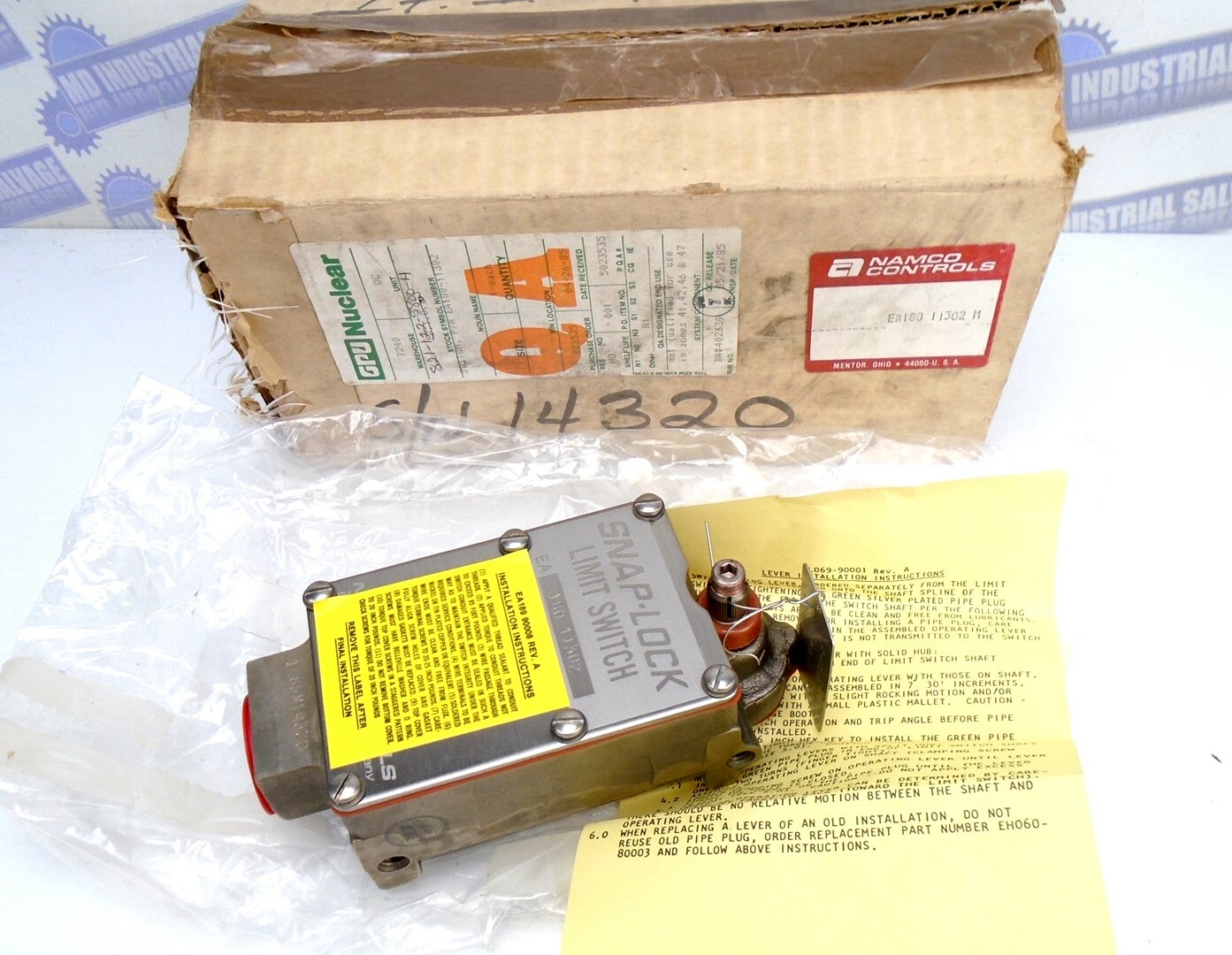 NAMCO CONTROLS - Snap-Lock Limit Switch - EA180-11302 - 2NO-2NC - 600 VAC -(NEW)