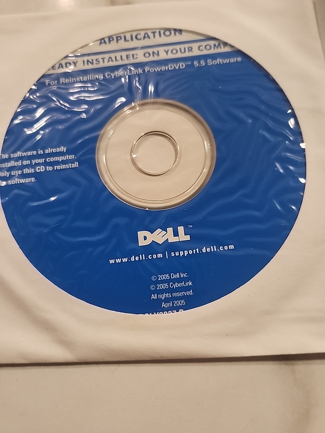 Dell Application Reinstalling Cyberlink PowerDVD 5.5 Software BRAND NEW CD