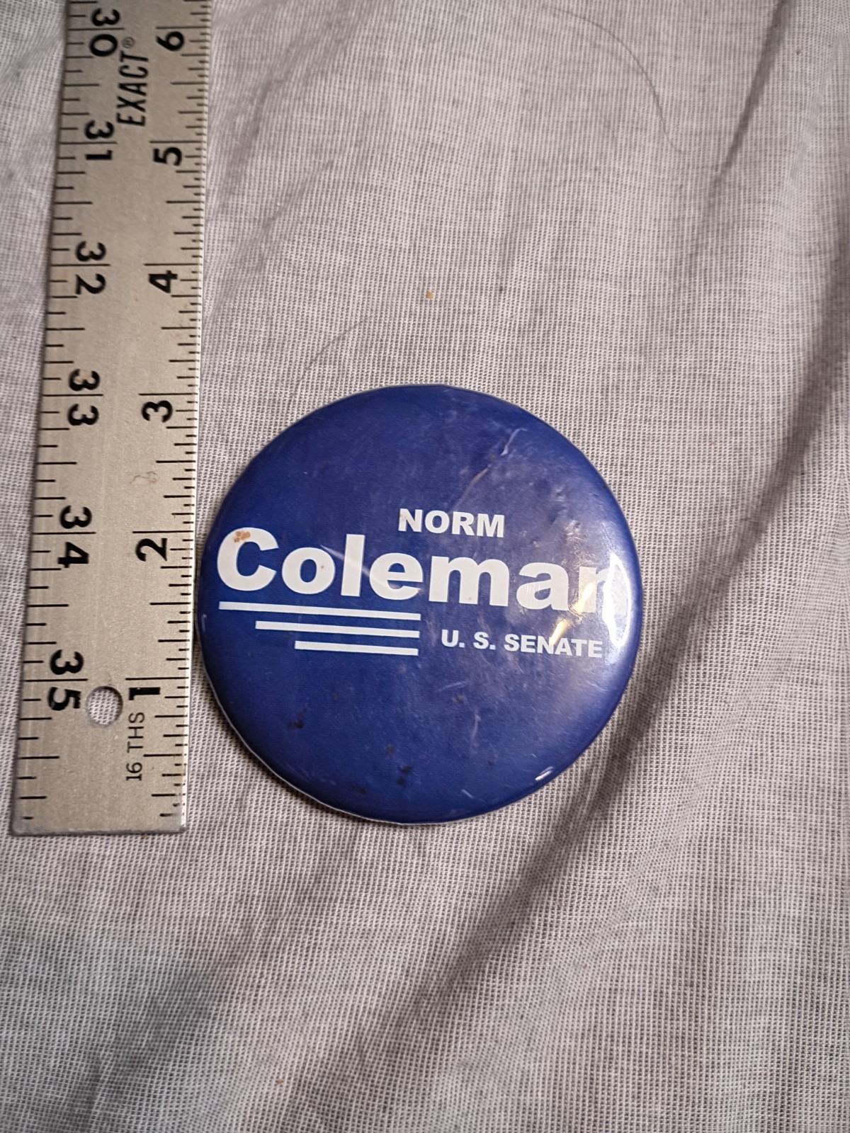 Norm Coleman U.S. Senate Pin Back Button 3 Inch