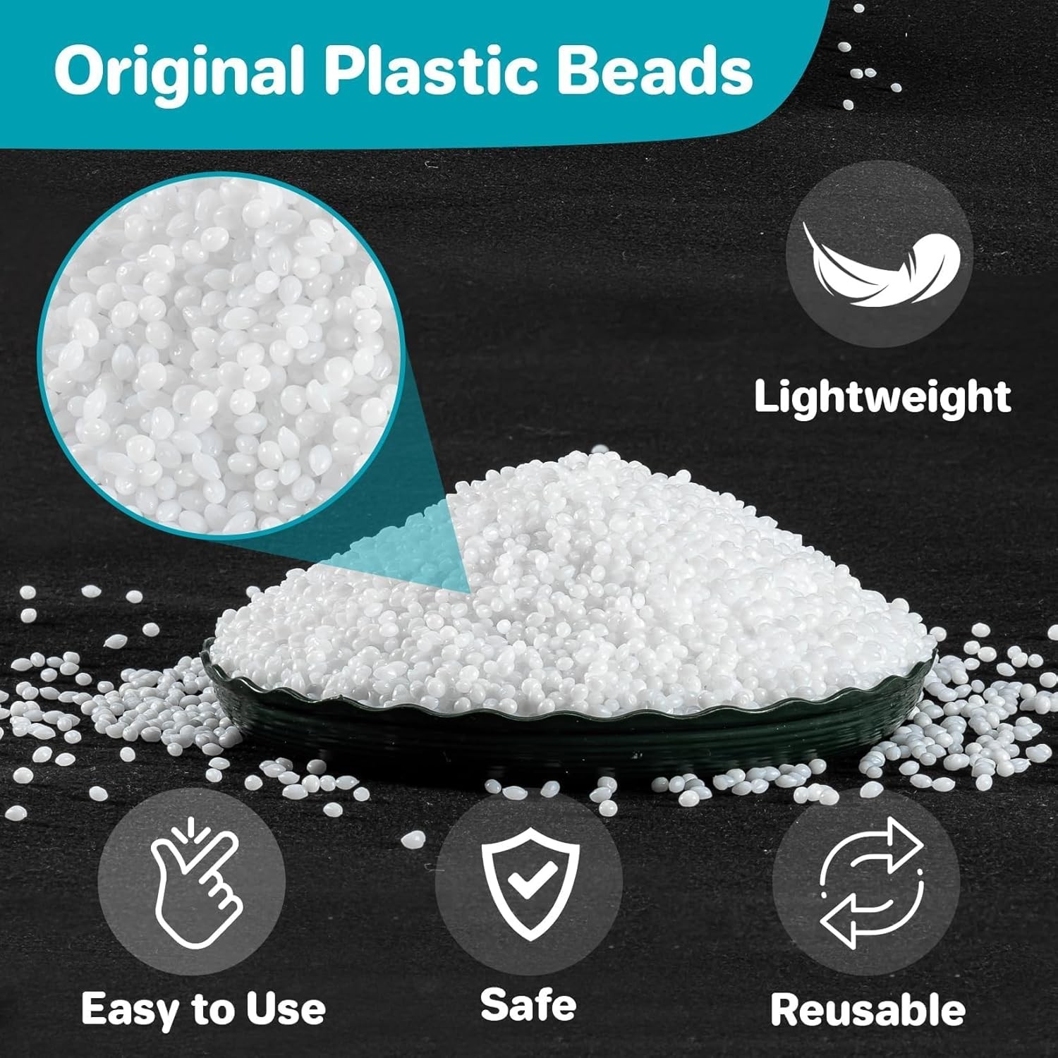Sukh 10.9oz Moldable Plastic Pellets - Thermoplastic Beads Small, White