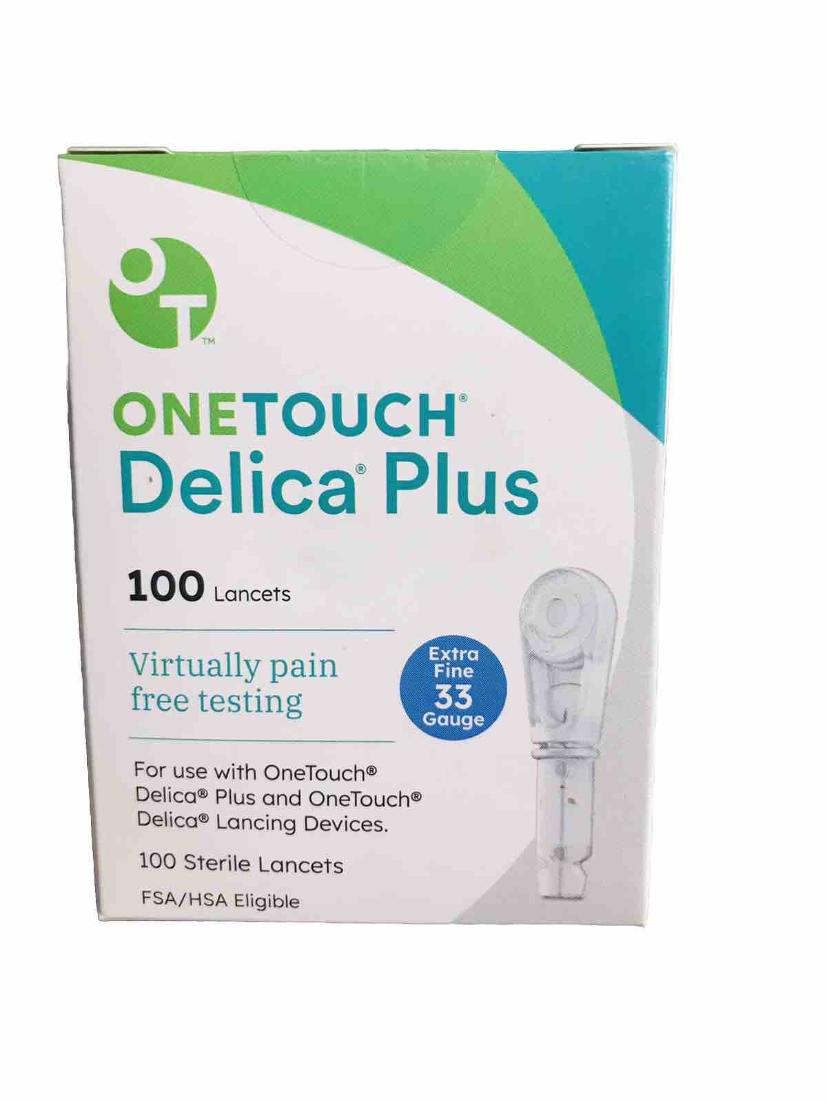 ONE TOUCH Delica Plus Lancets 100 Extra Fine 33 Gauge