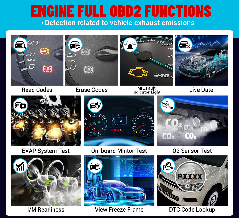 LAUNCH CRE205 OBD2 Scanner Car Diagnostic Tool Engine TCM ABS SRS Code Reader