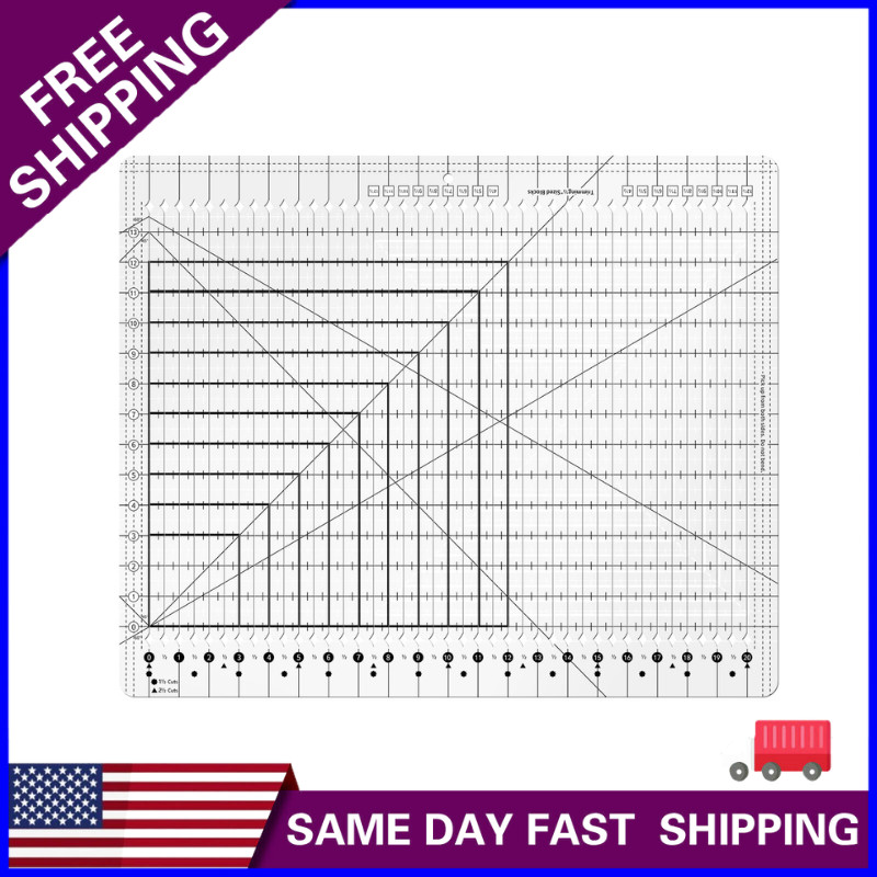 Upgrade Clear 17-3/4 "x 22" Extra Large Slotted Quilting Ruler Long Arm SewingXL