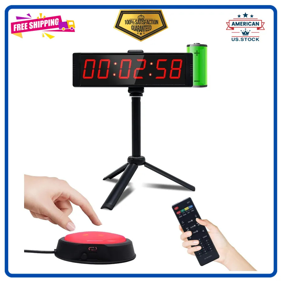LED Digital Gym Timer with Remote Control Large Interval Countdown Clock Buzzer