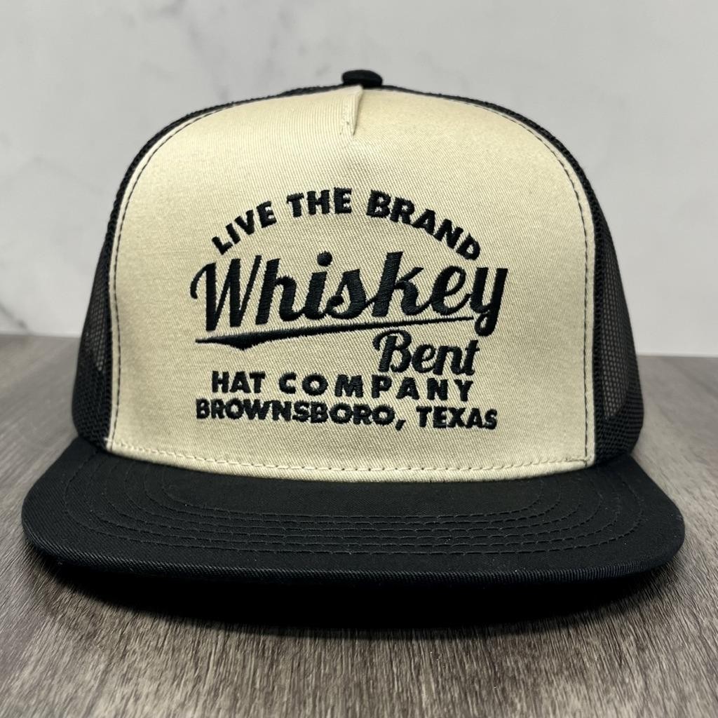 Whiskey Bent Hat Co Cali Tan/Black Trucker Mesh Back Adjustable Snapback