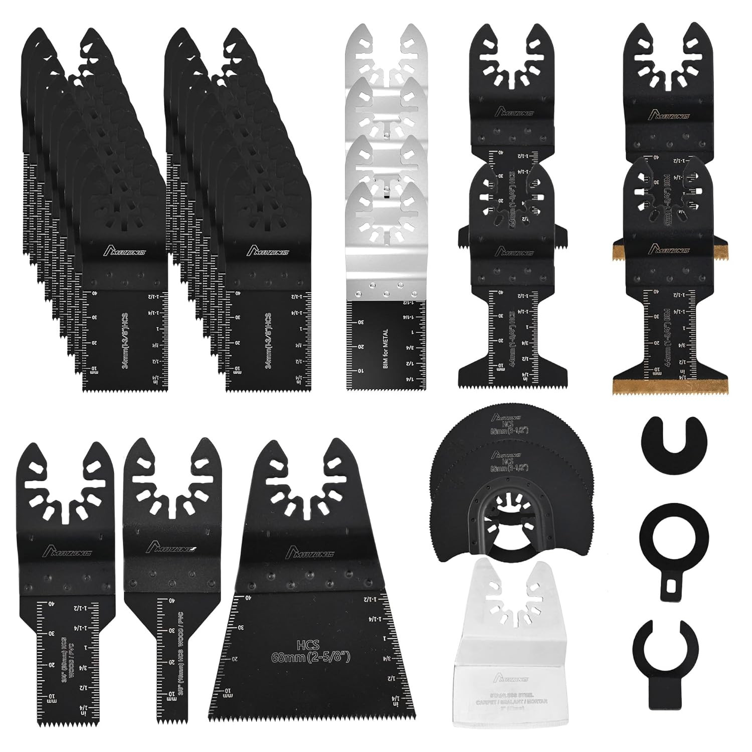 36 PCS Oscillating Saw Blades,Multitool Blades,Quick Release Multi Tool Blades f