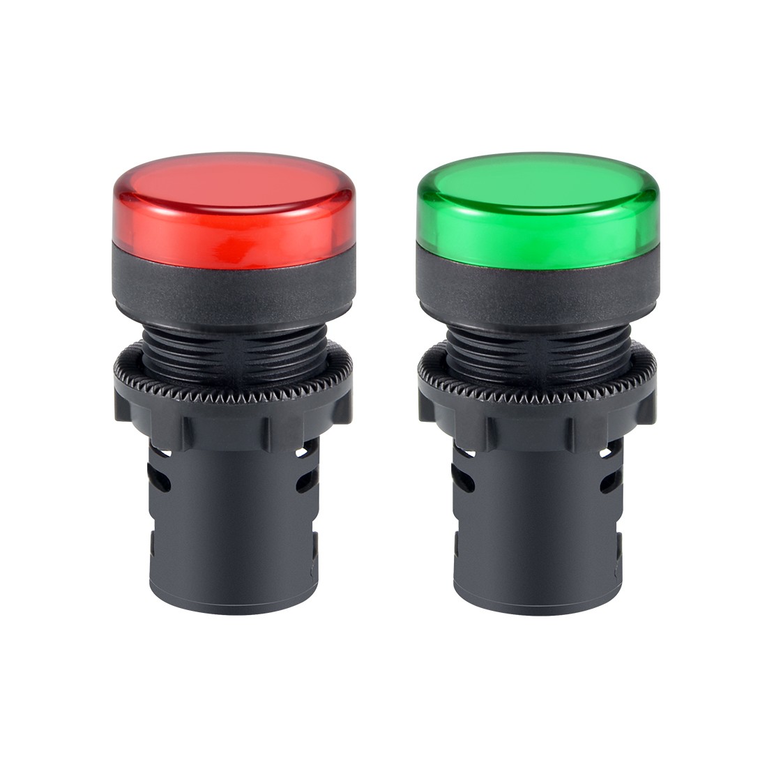 2Pcs AC 380V Indicator Lights, Red+Green LED, Flush Panel Mount 7/8" 22mm